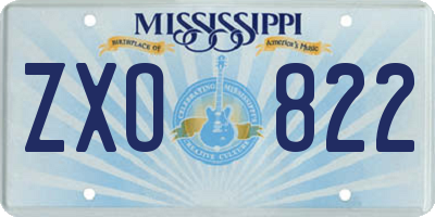 MS license plate ZXO822