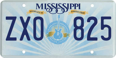 MS license plate ZXO825