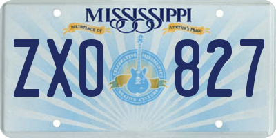 MS license plate ZXO827