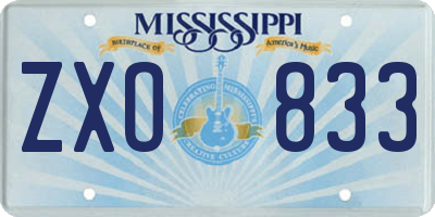 MS license plate ZXO833