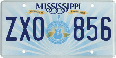 MS license plate ZXO856