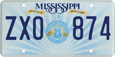 MS license plate ZXO874