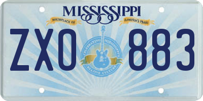 MS license plate ZXO883