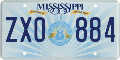 MS license plate ZXO884