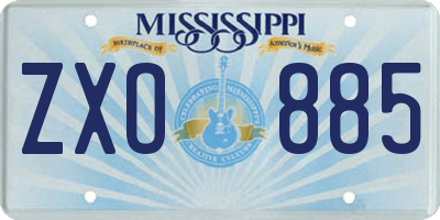 MS license plate ZXO885