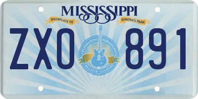 MS license plate ZXO891
