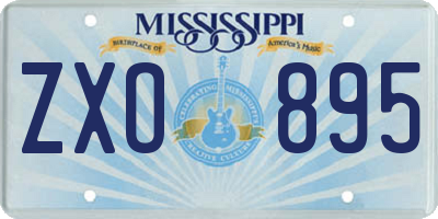 MS license plate ZXO895