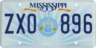 MS license plate ZXO896