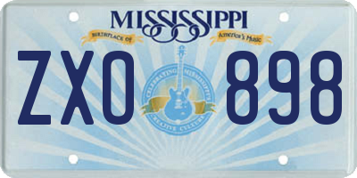 MS license plate ZXO898