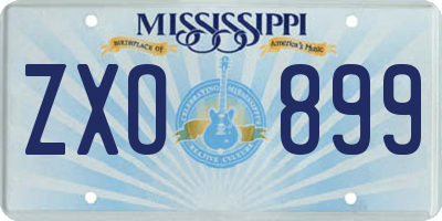 MS license plate ZXO899