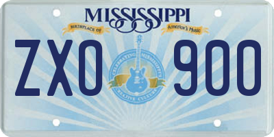 MS license plate ZXO900