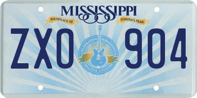 MS license plate ZXO904