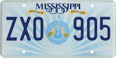 MS license plate ZXO905
