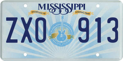 MS license plate ZXO913