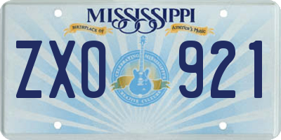 MS license plate ZXO921