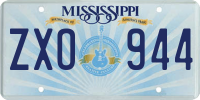 MS license plate ZXO944
