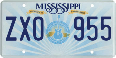 MS license plate ZXO955