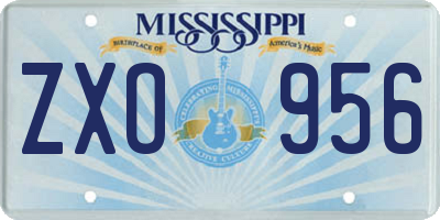 MS license plate ZXO956