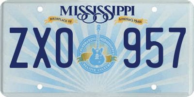 MS license plate ZXO957