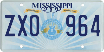 MS license plate ZXO964