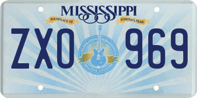 MS license plate ZXO969