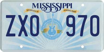 MS license plate ZXO970