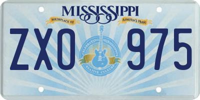 MS license plate ZXO975