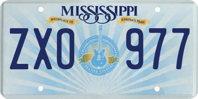 MS license plate ZXO977