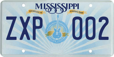 MS license plate ZXP002