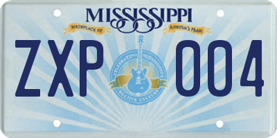 MS license plate ZXP004