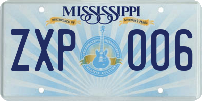 MS license plate ZXP006