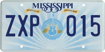 MS license plate ZXP015