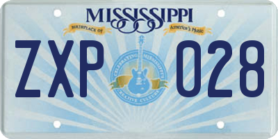MS license plate ZXP028