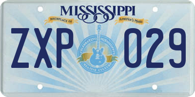 MS license plate ZXP029