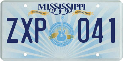 MS license plate ZXP041