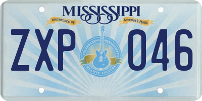 MS license plate ZXP046