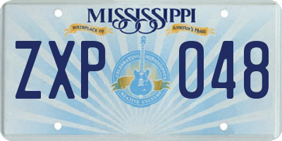 MS license plate ZXP048