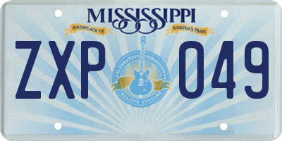 MS license plate ZXP049