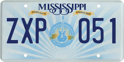 MS license plate ZXP051