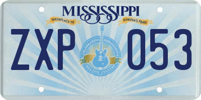 MS license plate ZXP053