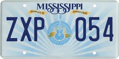 MS license plate ZXP054