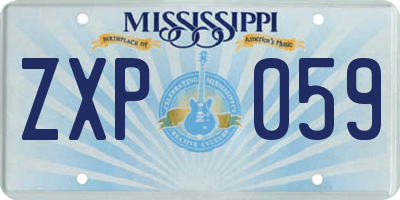 MS license plate ZXP059