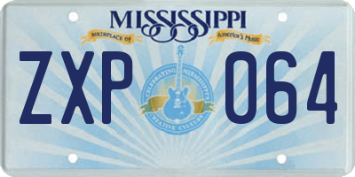 MS license plate ZXP064