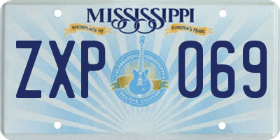 MS license plate ZXP069