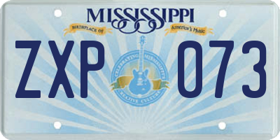 MS license plate ZXP073