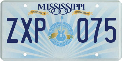 MS license plate ZXP075