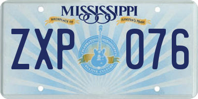 MS license plate ZXP076