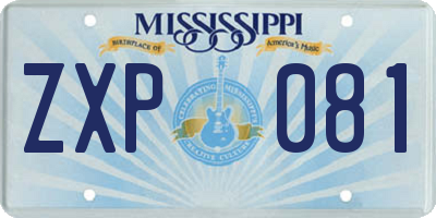 MS license plate ZXP081
