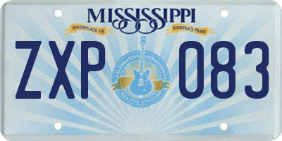 MS license plate ZXP083