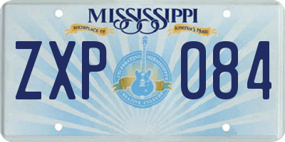 MS license plate ZXP084